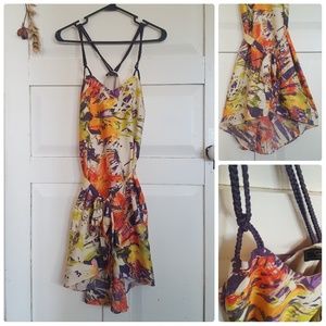 Jessica Simpson - hi-low party dress slip tropical